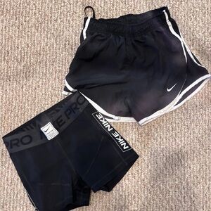 Nike Black and White Running Shorts Set